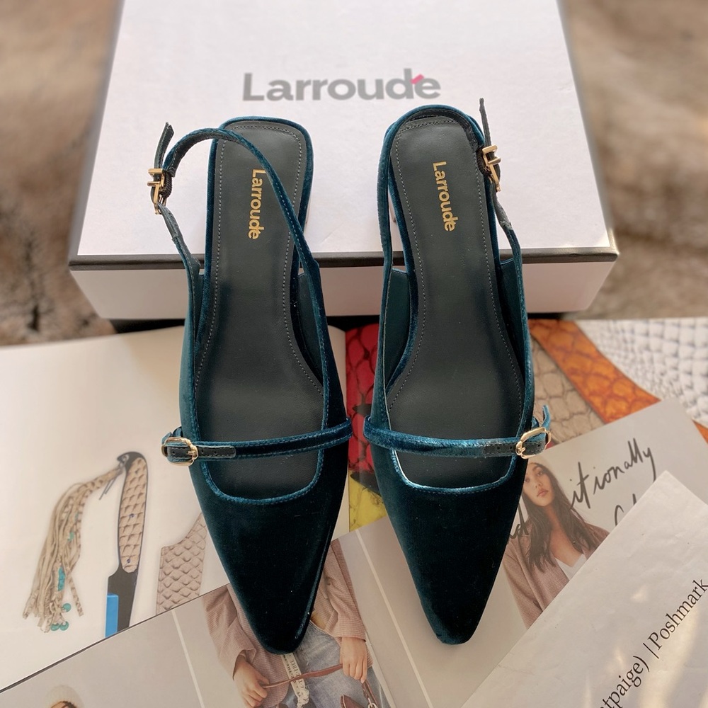 Larroudé Ines Buckled Slingback Flats - Picture 5 of 11
